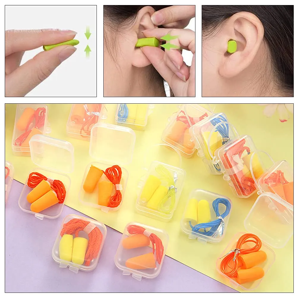 10 Box Noise Reduction Sponge Ear Plugs Foam Ear Plugs Sleeping Waterproof Noise Canceling Ear Plugs for Hearing Protection Sleeping Working
