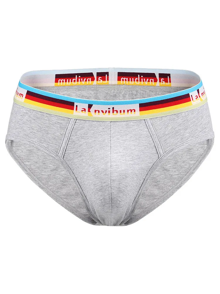 2 Pack Men's Rainbow Waistband Big Pouch Briefs