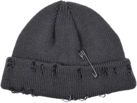 AIBEARTY Swag Short Fisherman Beanie for Men Women Rolled Cuff Beanie Skull Caps Wool Knit Winter Ski Hat with O Rings