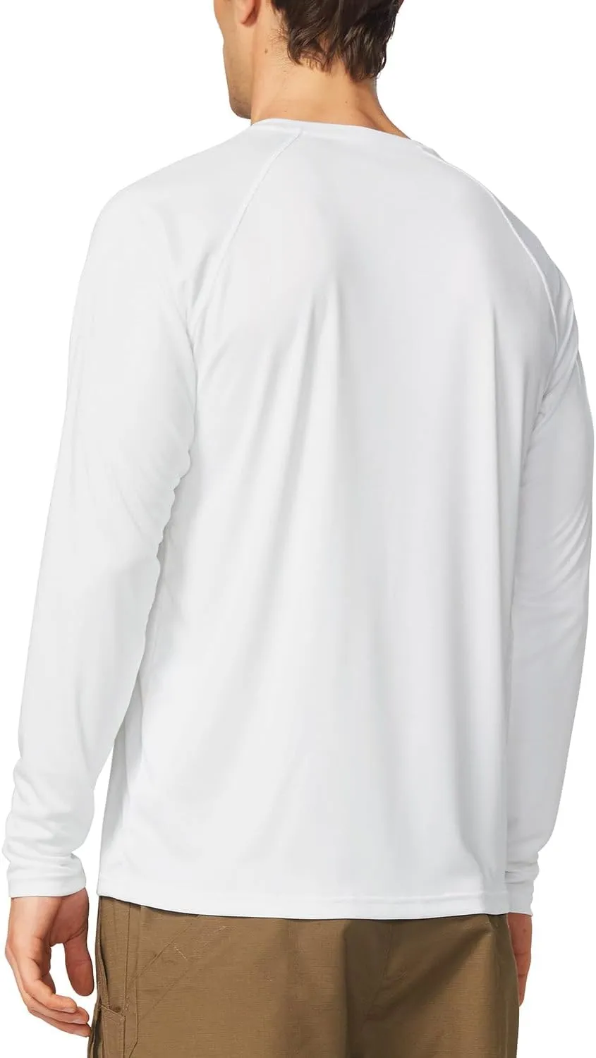 baleaf Men's Sun Protection Shirts UV SPF UPF 50  Long Sleeve Rash Guard Fishing Running Quick Dry Lightweight
