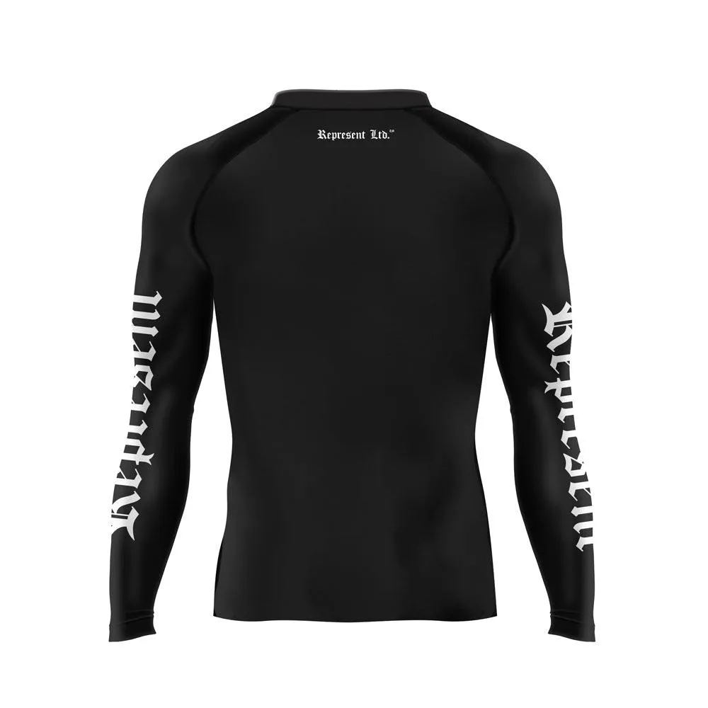 Black Gang Jiu Jitsu Rash Guard Long Sleeve [BLACK X WHITE]