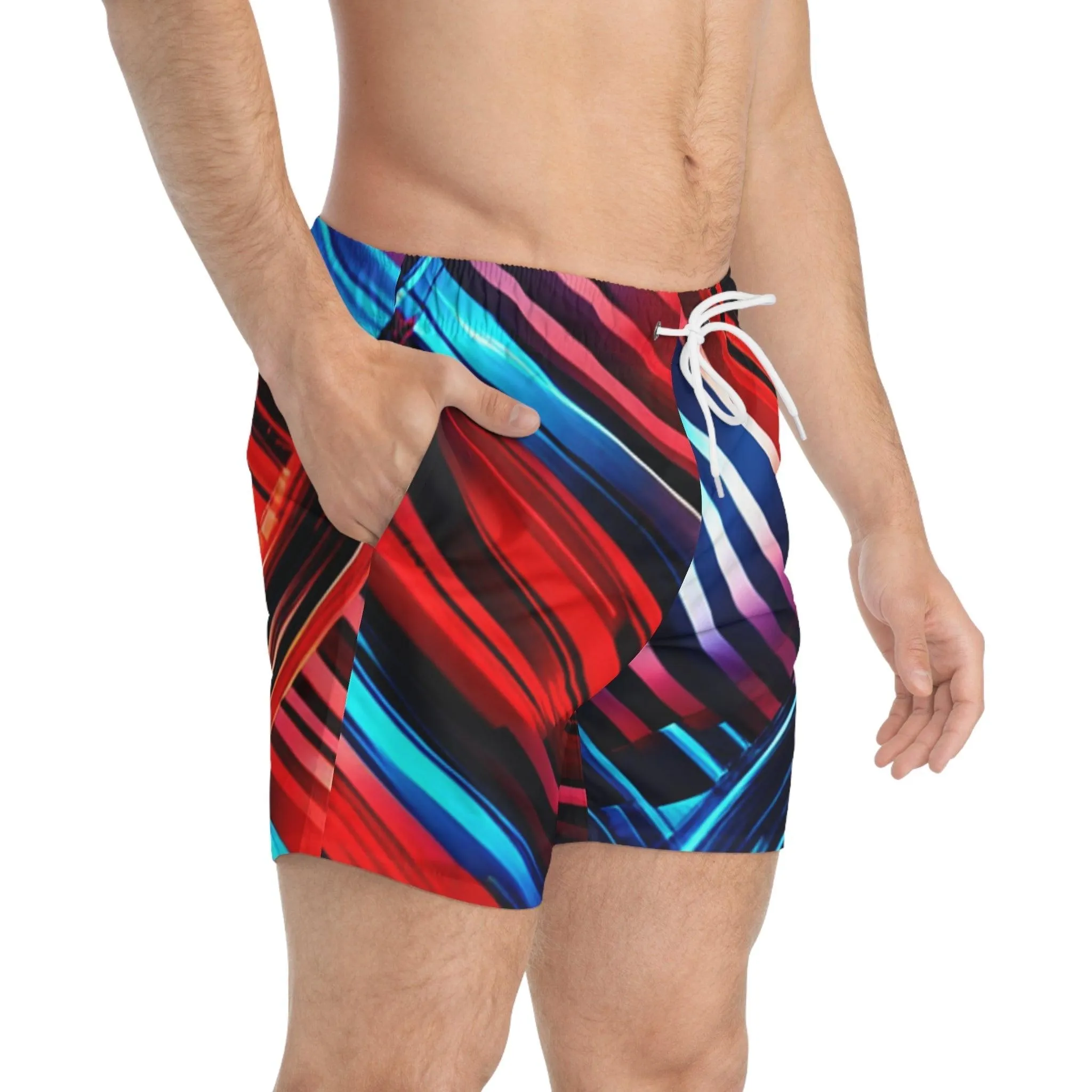 BlurRed Swim Trunks