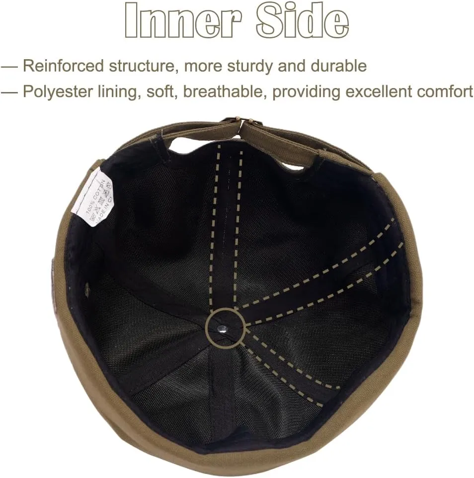 Brimless Hats for Men Brimless Caps, Rolled Cuff Retro Docker Hat for Womens with Adjustable Beanie Hat