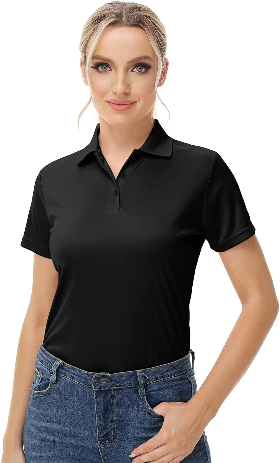 Corna Women's Golf Polo Shirts Collared Short Sleeve Tennis Tops Dry Fit Moisture Wicking Sun Protection T-Shirt UPF 50 
