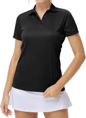 Corna Women's Golf Polo Shirts Collared Short Sleeve Tennis Tops Dry Fit Moisture Wicking Sun Protection T-Shirt UPF 50 