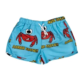 Crab Blue Swim Trunks by Hugo Loves Tiki *LAST PIECE 6T*