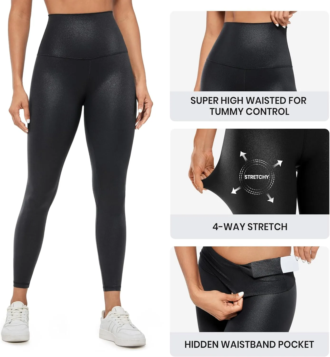 CRZ YOGA Super High Waisted Butterluxe Yoga Pants 25 Inches - Buttery Soft Workout Leggings for Women Over Belly