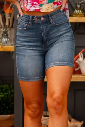 Double Button Tummy Control Top Bermuda Shorts