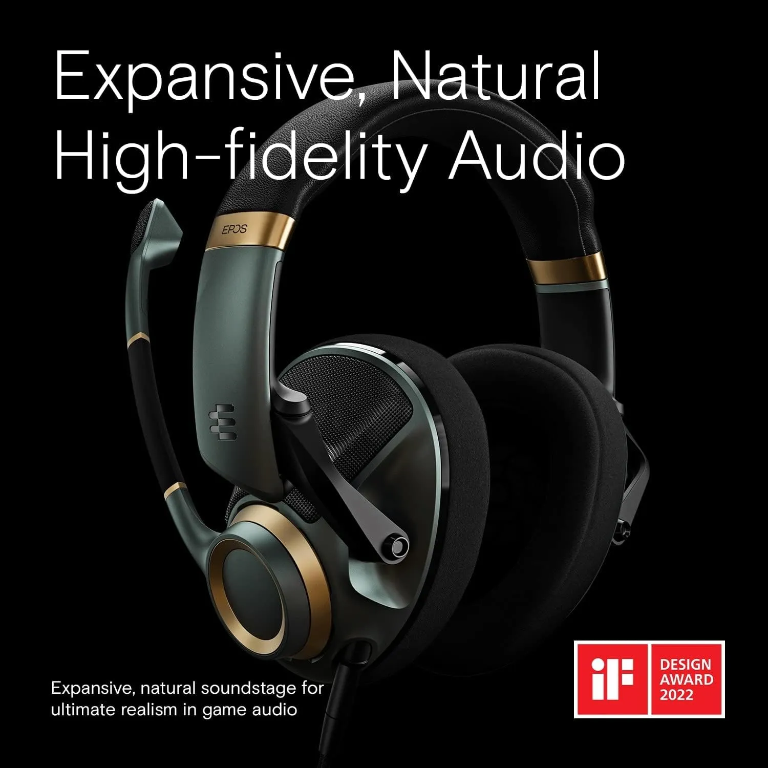 EPOS H6Pro - Open Acoustic Gaming Headset with Mic - Lightweight Headband - Comfortable & Durable Design - Xbox Headset - PS4 Headset - PS5 Headset - PC/Windows Headset - Gaming Accessories (Green)