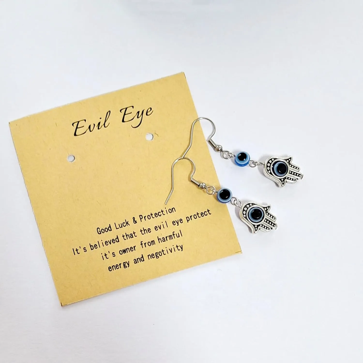 Evil Eyes Earrings for Women Fashion Blue Turkish Eyes Rhinestone Dangle Earring for Women Protect Jewelry (Hamsa)