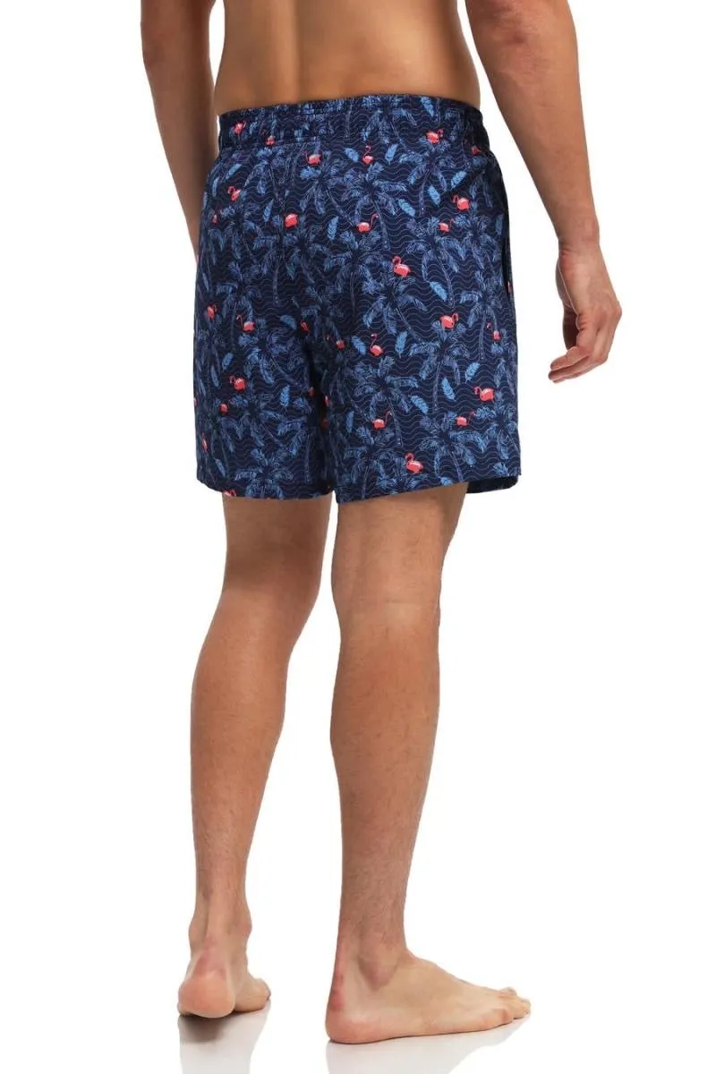 Flamingo Print Men’s Swim Trunks
