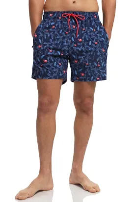 Flamingo Print Men’s Swim Trunks