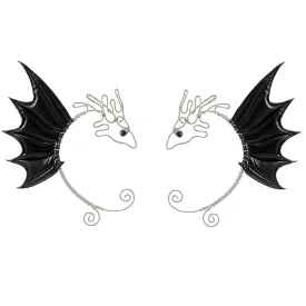 FRESHME Renaissance Dragon Ear Cuffs - Fairy Ear Cuffs Clips Wraps with Small Wings Gothic Dragon Ears Earrings No Piercing for Women Cosplay Halloween Renfaire Medieval Cosplay Accessories