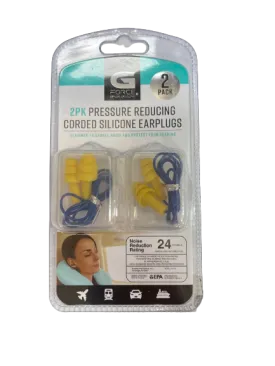 G Force 2pk Pressure Reducing Corded Silicone Earplugs