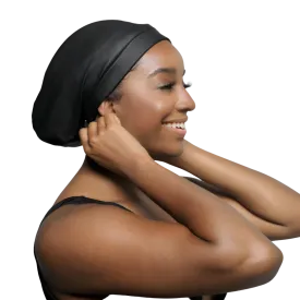 Hairbrella Satin-Lined Waterproof Adjustable Swim Cap - Black