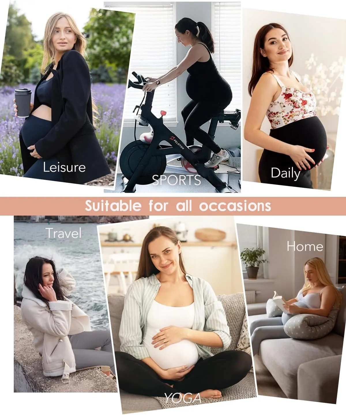 Hi Clasmix Buttery Soft Maternity Leggings Over The Belly with Pockets-Non-See-Through Workout Pregnancy Yoga Pants