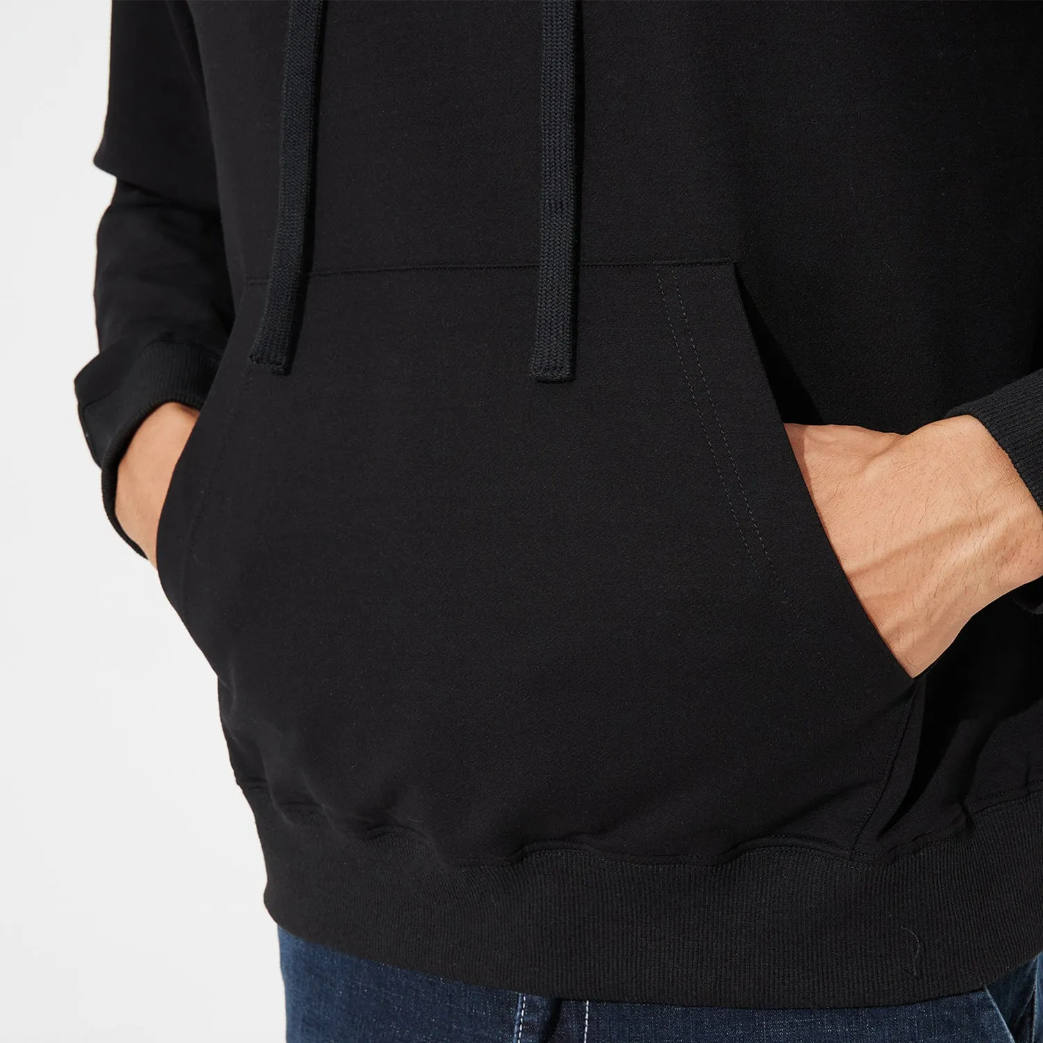 HUGE SPORTS Classic Revival Black Hoodie - Mountains & Seas Series