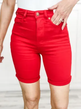JUDY BLUE - LOVE Tummy Control Shorts