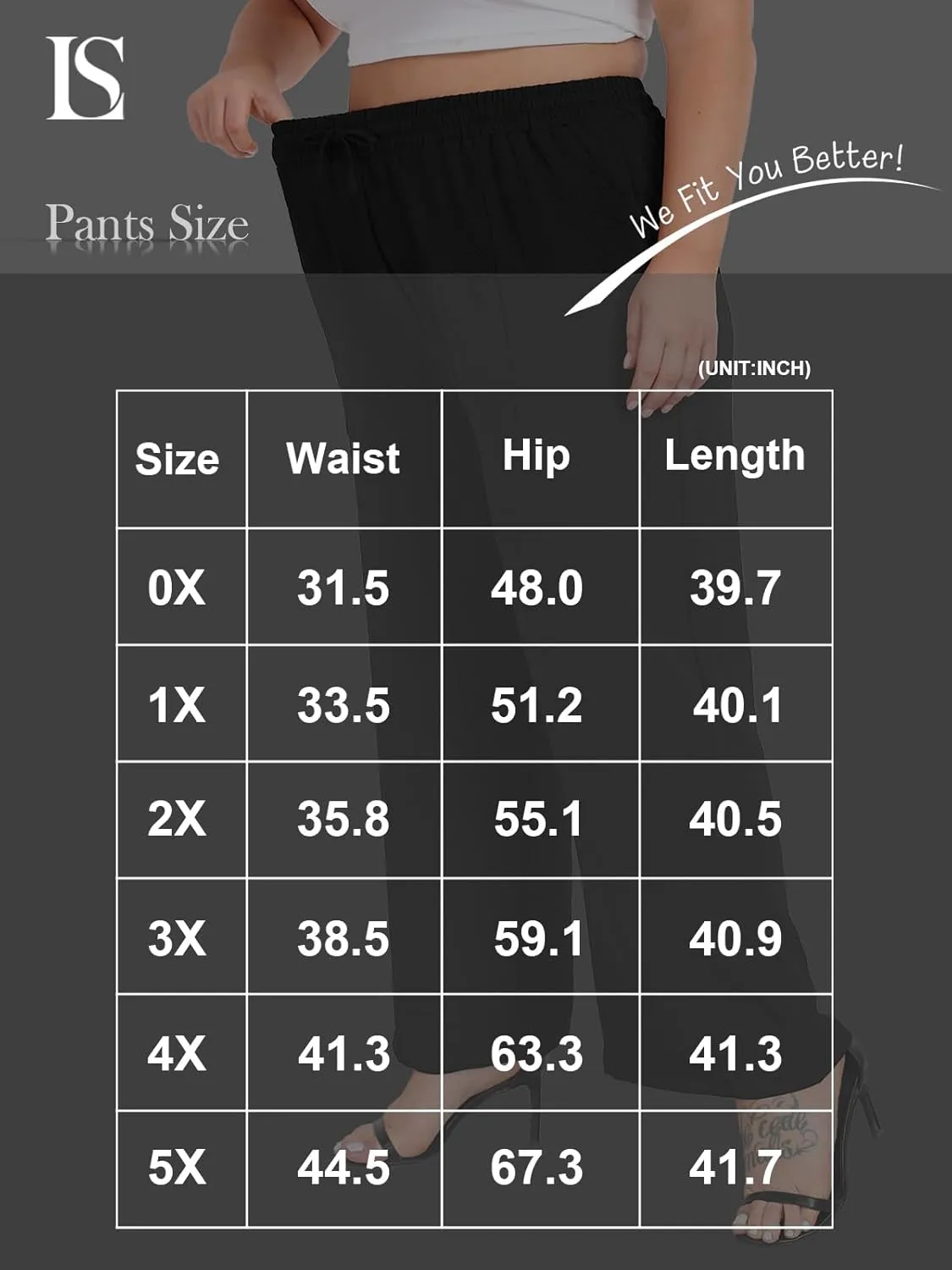 Lastshe Women's Plus Size Wide Leg Pants Summer High Waist Casual Trousers Pants with Pockets