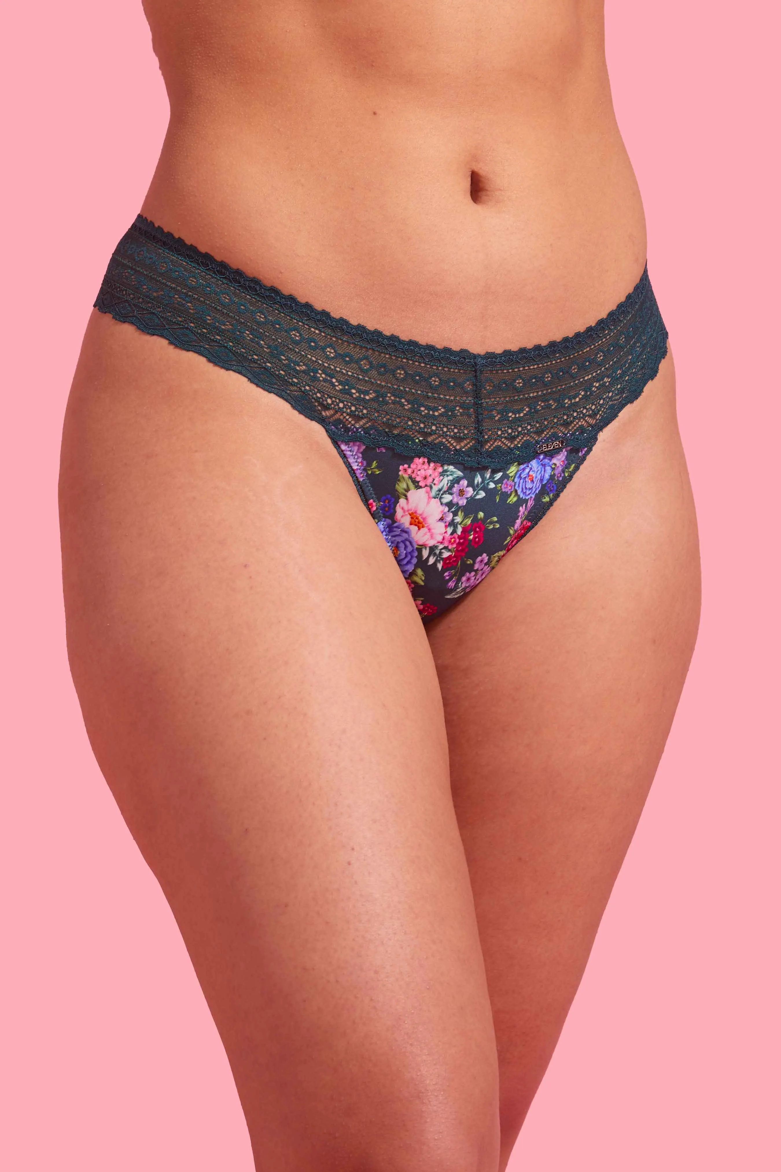 Luxe Microfibre G-string Emerald Floral
