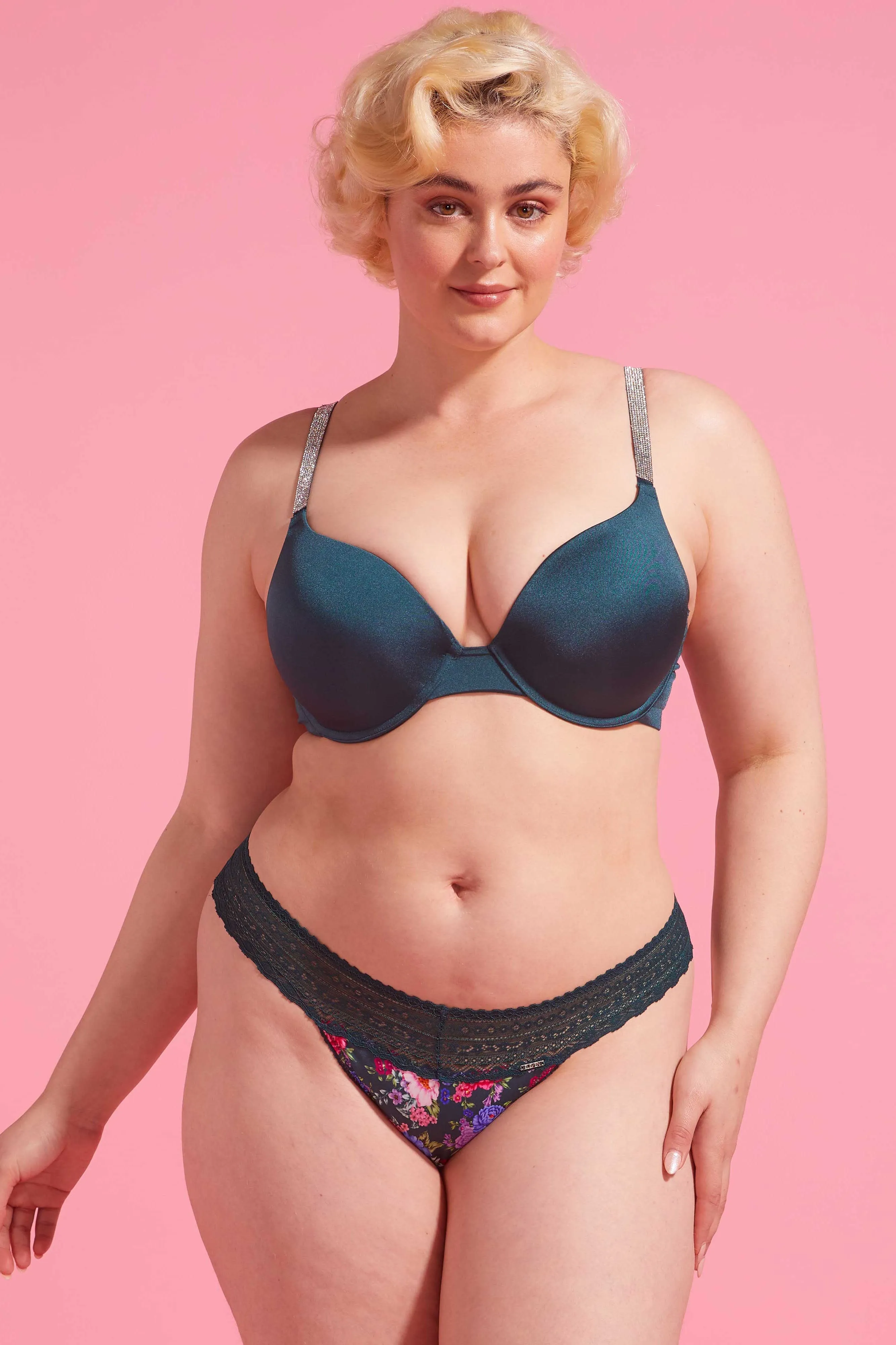 Luxe Microfibre G-string Emerald Floral