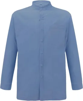 Men's Casual Button Long Sleeve Beach Shirt Regular Fit Cotton and Linen Shirts Vacation Work Shirt with Pockets