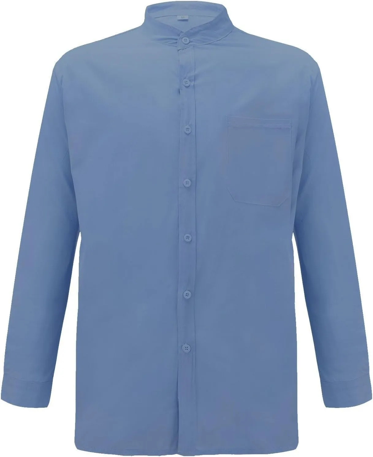 Men's Casual Button Long Sleeve Beach Shirt Regular Fit Cotton and Linen Shirts Vacation Work Shirt with Pockets
