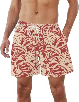 Mens Casual Graphic Swim Shorts Summer Lightweight Outdoor Beach Shorts Loose Fit Big and Tall Pants for Vacation