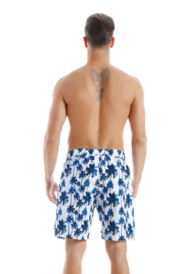 Men's Coconut Tree Print Swim Trunks