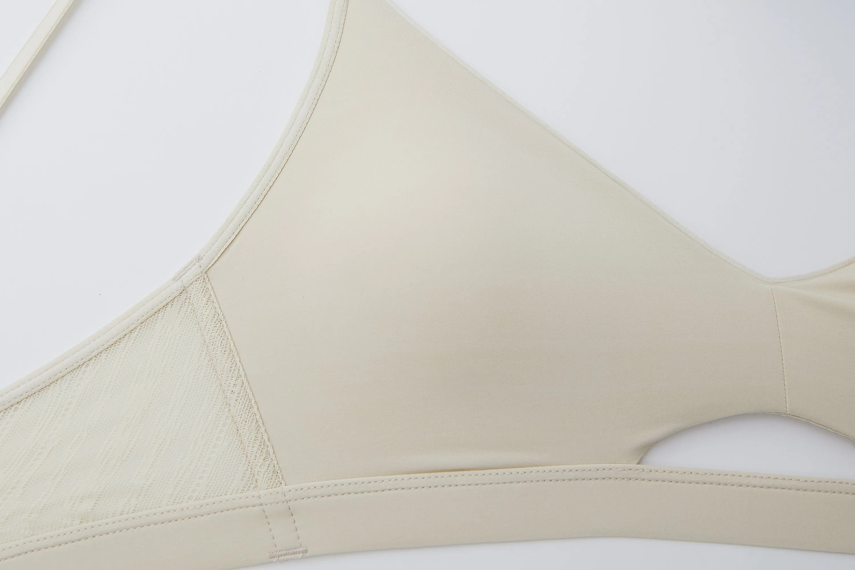 Nude Tulle Triangle Bra