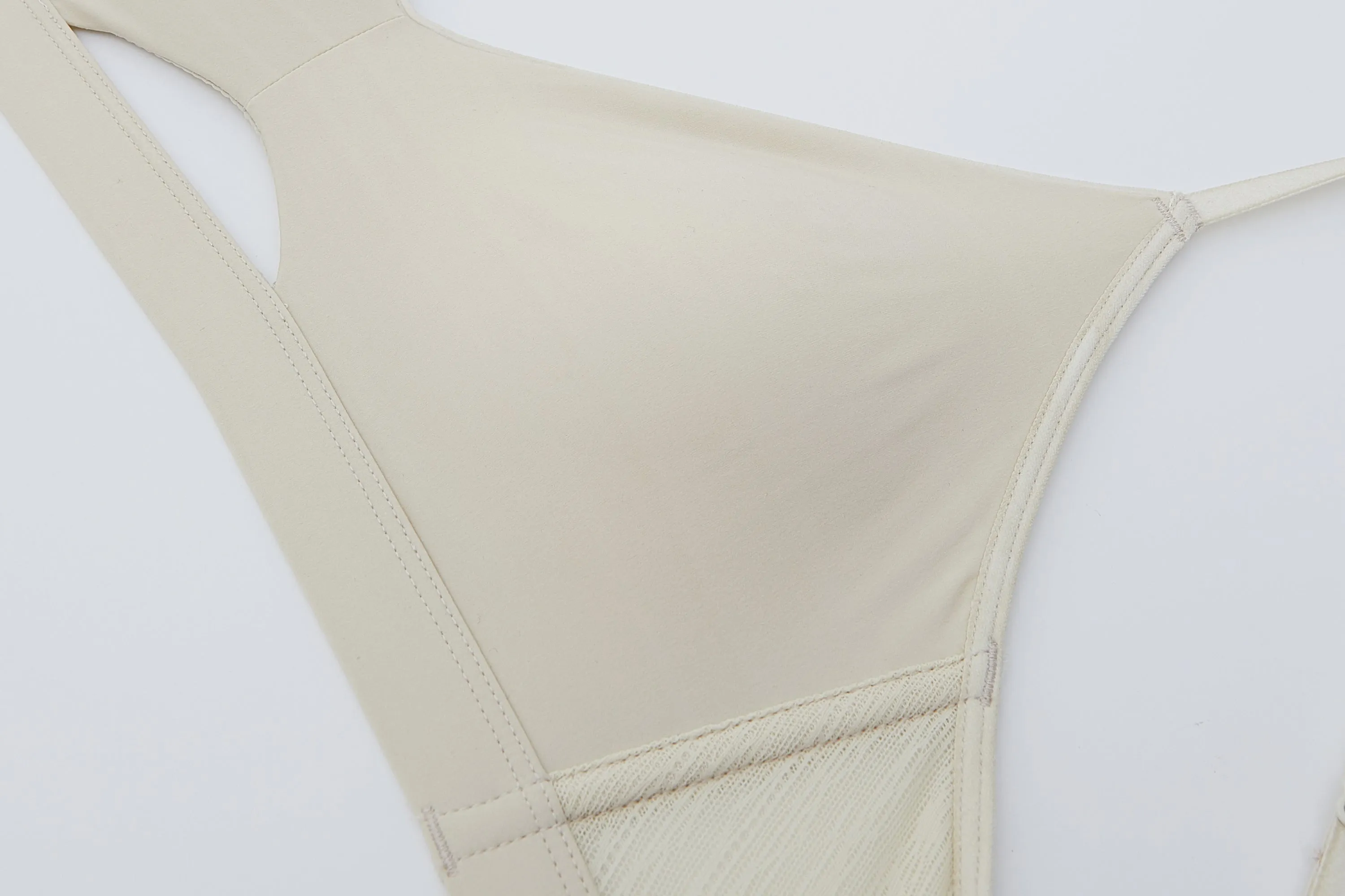 Nude Tulle Triangle Bra