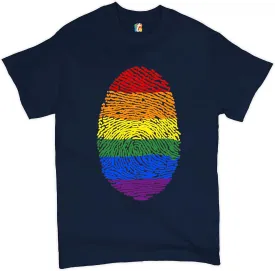 Rainbow Fingerprint T-Shirt Gay Pride Month LGBTQ Support Ally Men's Tee