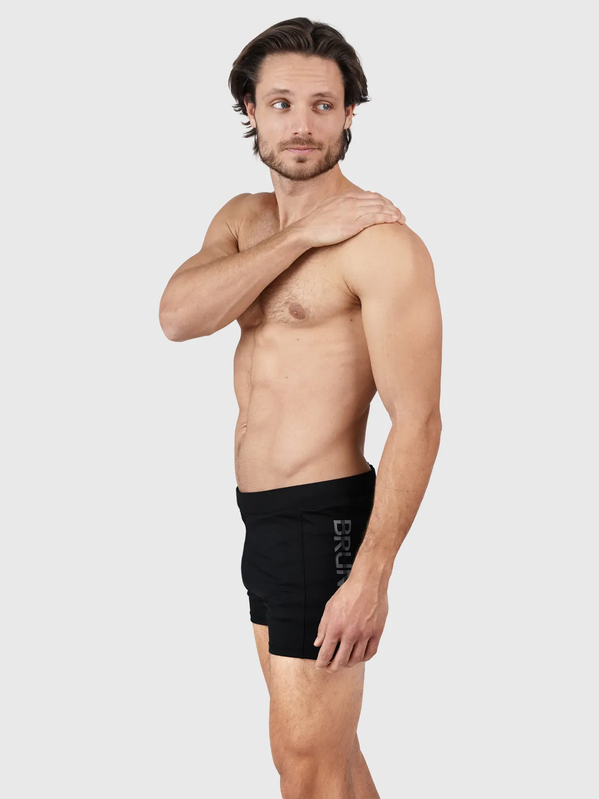 Samier-Logo Men Swim Trunks | Black