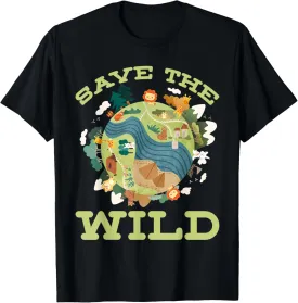 Save the Wild Animal Conservation Wildlife T-Shirt