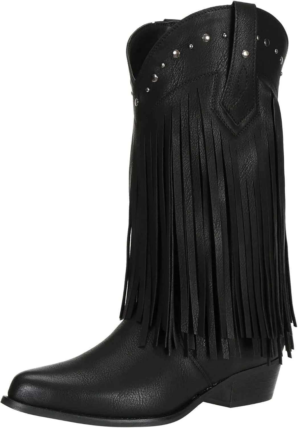 SheSole Women's Extra Wide Calf Fringe Boots Wide Width Western Cowgirl Cowboy Boots Plus Size Comfortable for Full Figures