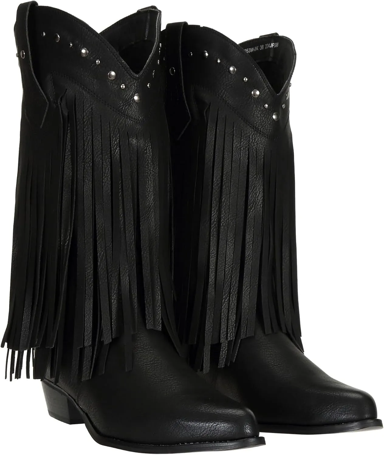SheSole Women's Extra Wide Calf Fringe Boots Wide Width Western Cowgirl Cowboy Boots Plus Size Comfortable for Full Figures