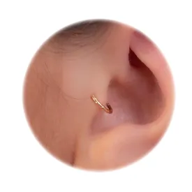 Simple Tragus Hoop For Women - 20G Shiny Hammered Tragus Ear Ring 14k Gold Filled Hoop - Cartilage Ear Hoops Handmade