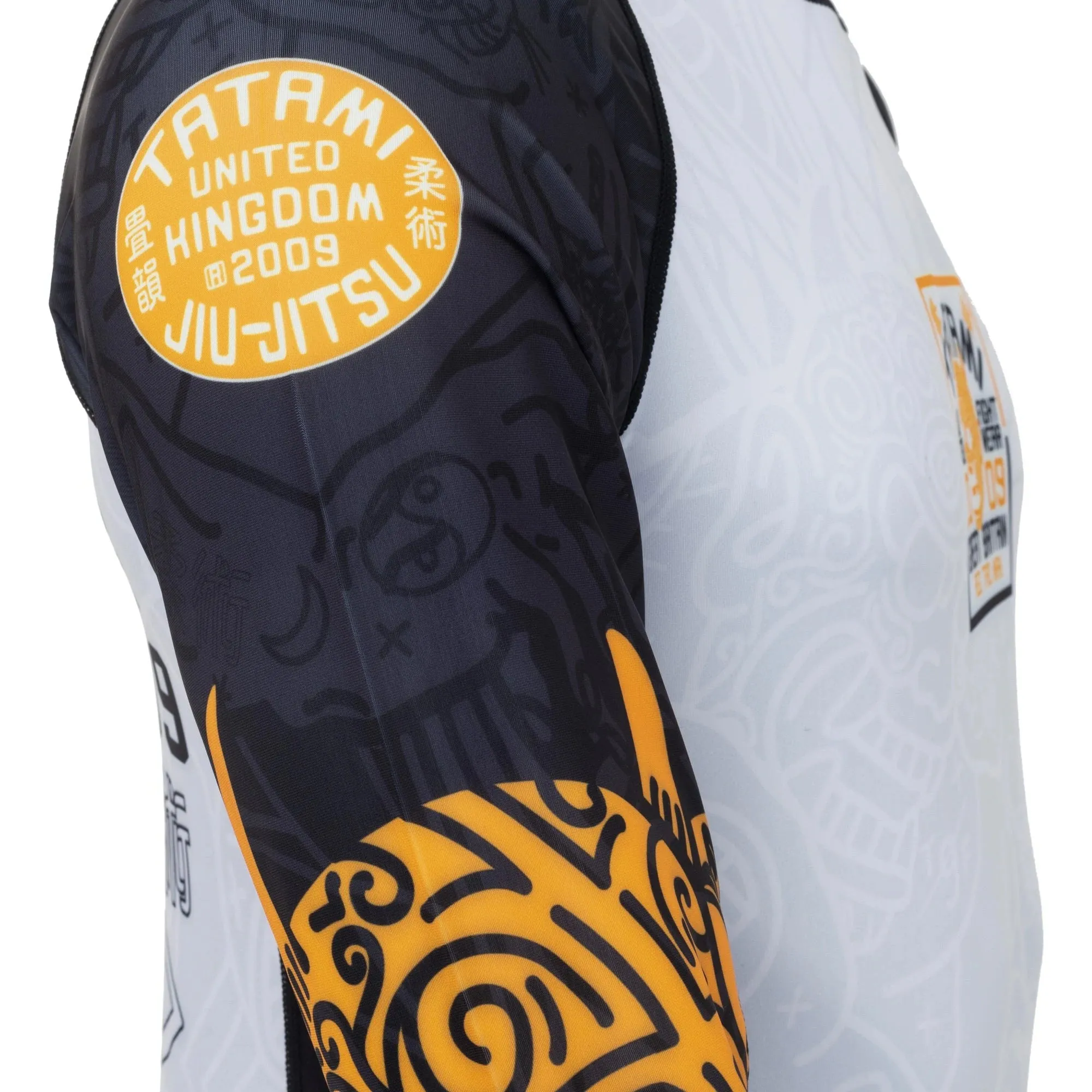 Tatami “Serpent” Long Sleeve Rash Guard - White/Orange
