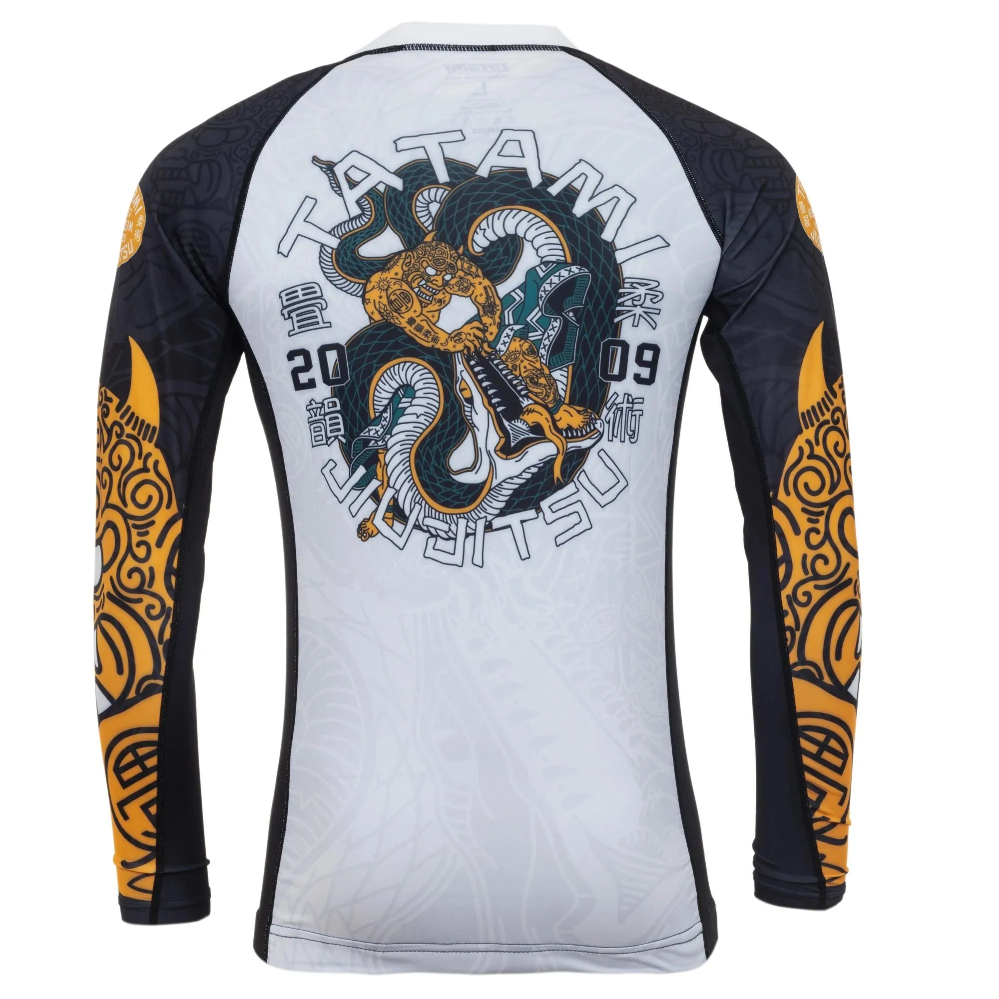 Tatami “Serpent” Long Sleeve Rash Guard - White/Orange