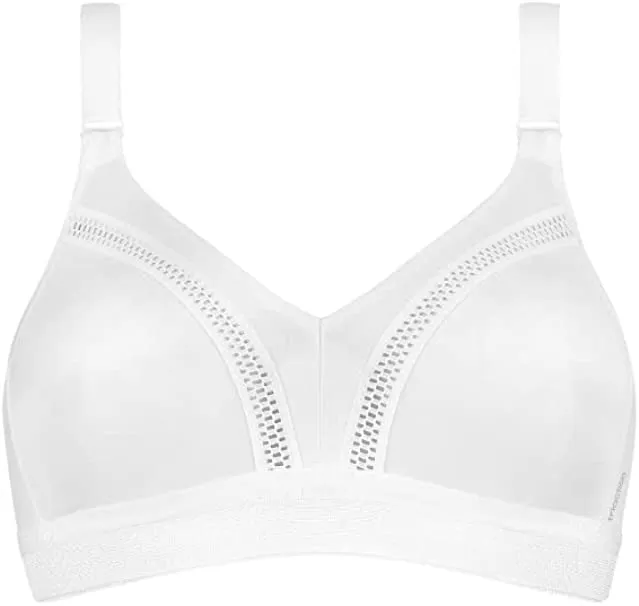 TRIUMPH <BR>
Triaction Workout Non-Wired Bra <BR>
White and Black <BR>
