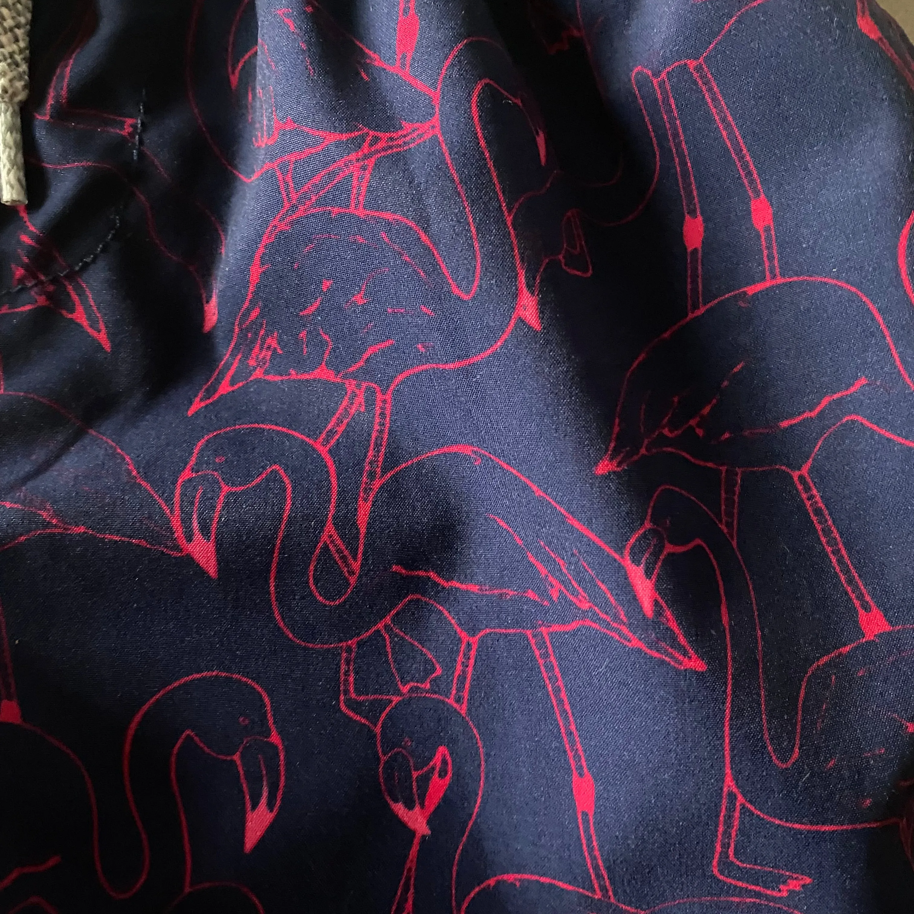 Vintage Summer Flamingo Pattern Swim Trunks