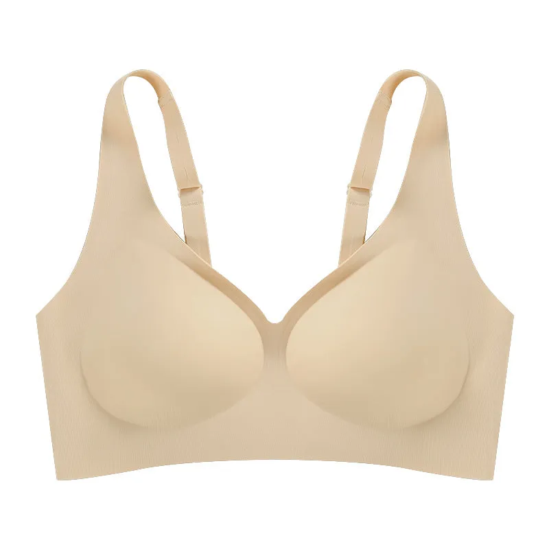 Wide Straps Wireless Bra Beige