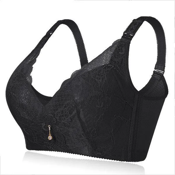 Wire-Free Deep V Lace Coverage Gather Bras