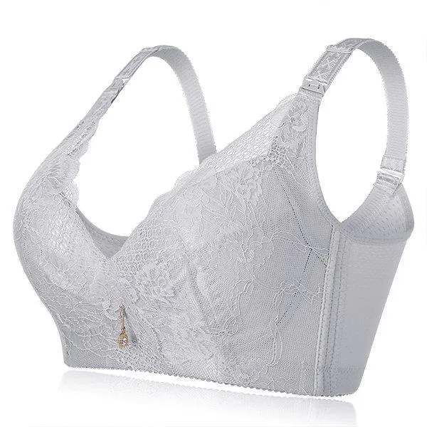 Wire-Free Deep V Lace Coverage Gather Bras