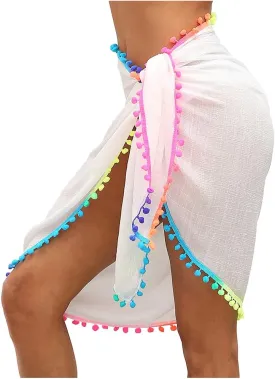 Women's Bikini Cover Up Sheer Chiffon Swimsuit Beach Wrap Dress for Ladies
