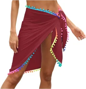 Women's Bikini Cover Up Sheer Chiffon Swimsuit Beach Wrap Dress for Ladies
