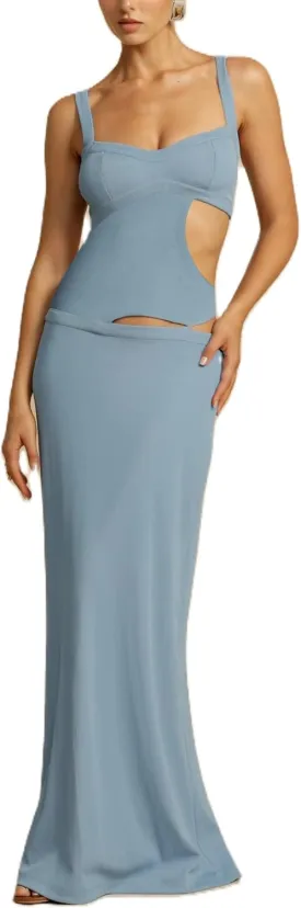 Womens Elegant Spaghetti Strap Maxi Dress Backless Cut Out Bodycon Summer Cami Dress Sexy Formal Cocktail Dresses