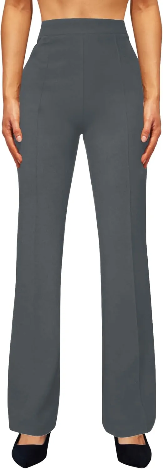 Womens High Waist Dress Work Pants Stretchy Straight Leg Casual Pants Business Office Trousers